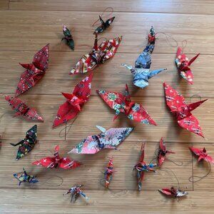21 Handcrafted Origami Paper Cranes